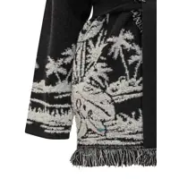 Cardigane ALANUI Dama - Cardigane ALANUI Alanui Alanui Black Cardigan With Tropical Pattern And Fringes Black Femei (BM 18861411) - B-mall.ro