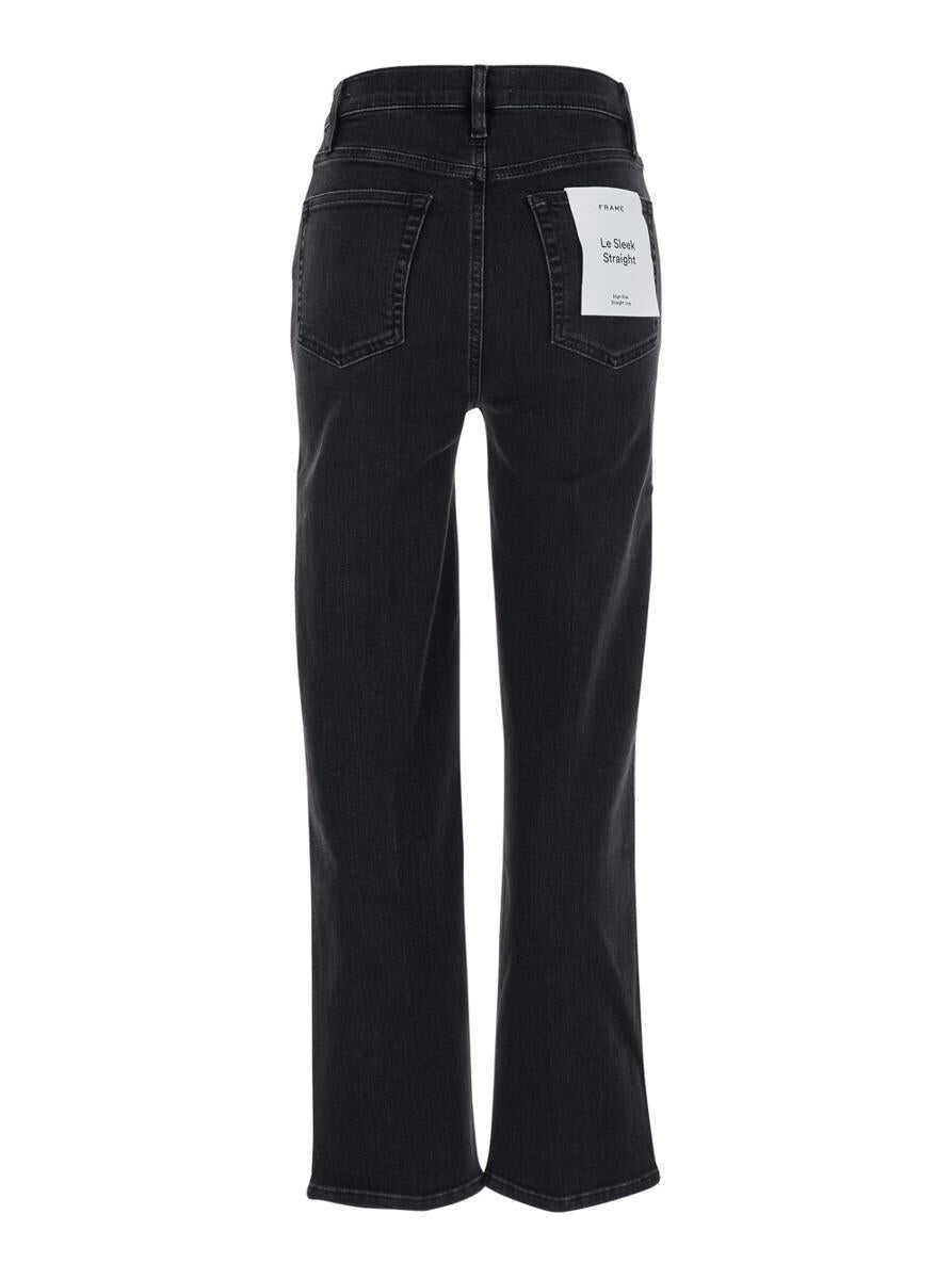 Blugi FRAME Le Sleek Black Jeans With Tapered Leg In Denim Woman Black Femei (BM 18861441) 2