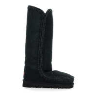 Bocanci 'Eskimo' Black Boots With Braided Effect And Logo Patch On The Rear In Leather Woman Femei