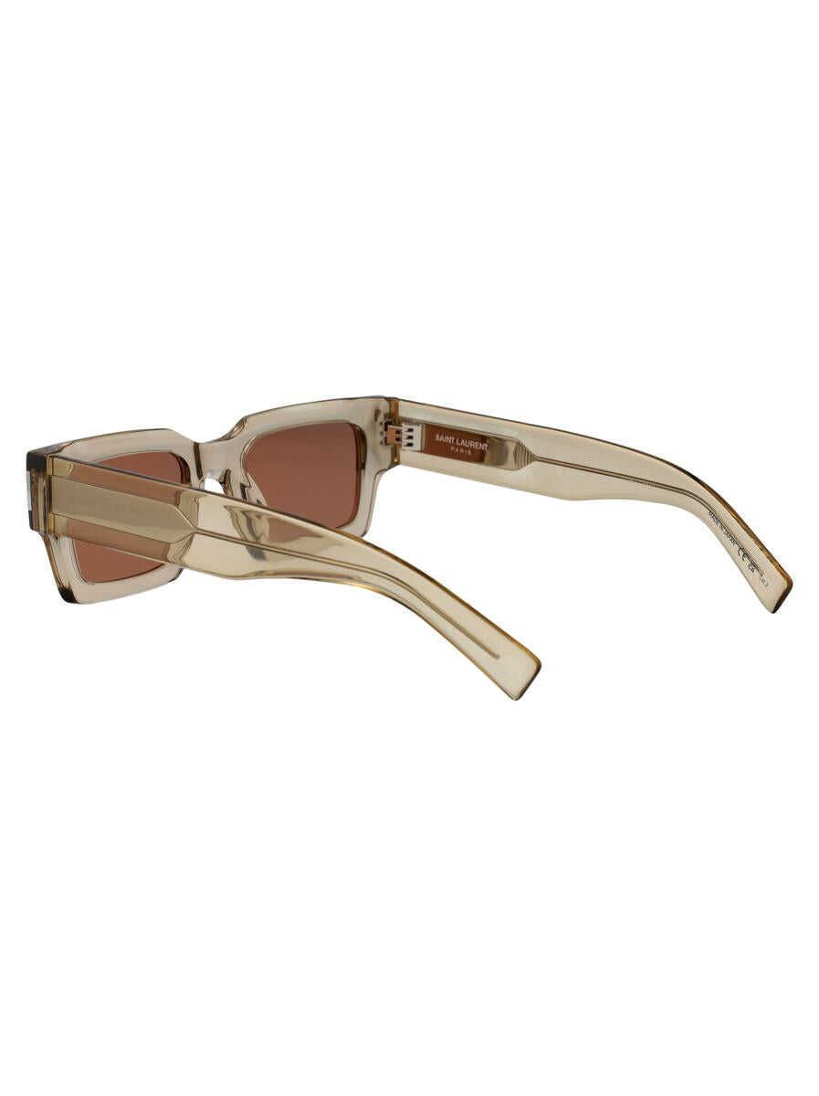 Ochelari de soare Saint Laurent Saint Laurent Eyewear Sunglasses YELLOW-YELLOW-BROWN Femei (BM 18862449) 4