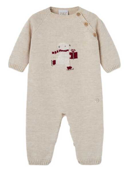 Salopete Paz Rodriguez KNIT NEWBORN ROMPER ACEBO Beige Fete (BM 18863004) 1