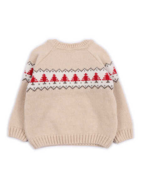 Pulovere casual Paz Rodriguez KNIT NEWBORN PULLOVER ACEBO Beige Fete (BM 18863040) 2