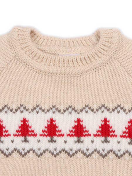 Pulovere casual Paz Rodriguez KNIT NEWBORN PULLOVER ACEBO Beige Fete (BM 18863040) 3