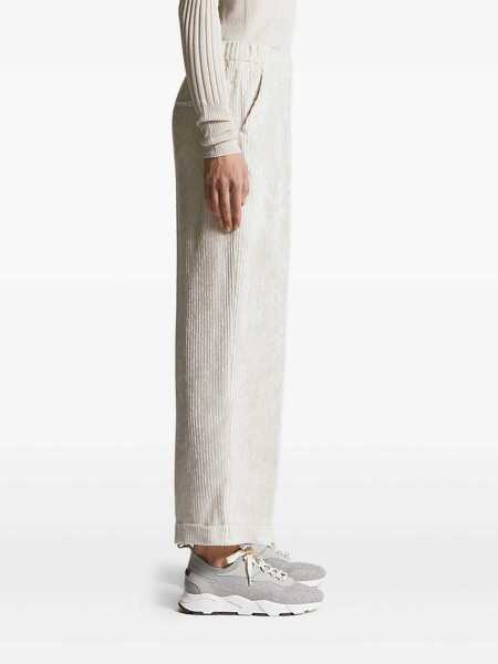 Pantaloni Peserico WOMAN TROUSERS White Femei (BM 18863172) 3