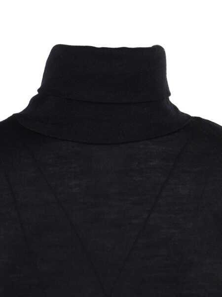 Tricouri Filatures Du Lion Long sleeve round neck T-shirt Black   Femei (BM 18863280) 3