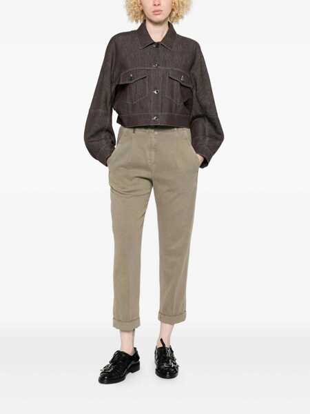 Pantaloni Peserico WOMAN TROUSERS Green Femei (BM 18863322) 2