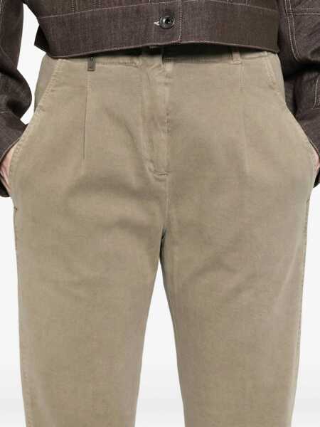 Pantaloni Peserico WOMAN TROUSERS Green Femei (BM 18863322) 5