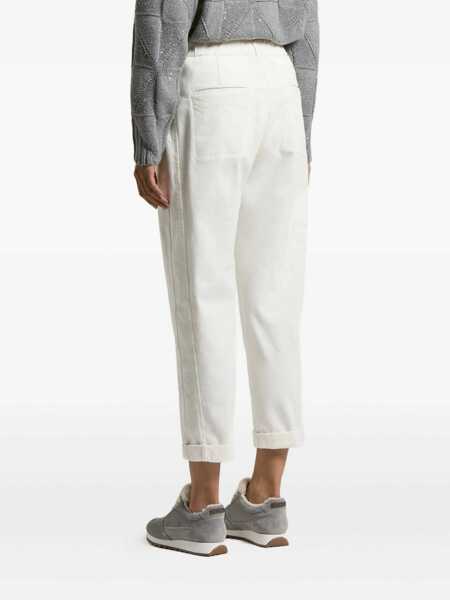 Pantaloni Peserico WOMAN TROUSERS White Femei (BM 18863325) 3