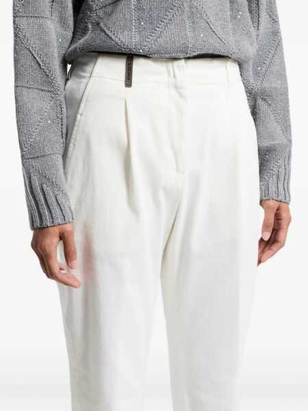 Pantaloni Peserico WOMAN TROUSERS White Femei (BM 18863325) 4