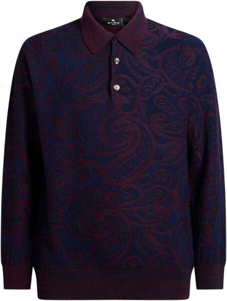 Tricouri Polo ETRO Long-Sleeved Polo Shirt BLUE Barbati (BM 18863410) 1