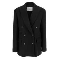 Sacouri 'Frost' Brown Double-Breasted Jacket With Peak Revers In Wool Woman Femei