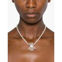 Accesorii Yvmin Dama - Bijuterii Yvmin Brown Necklace With Bear Pendant And Square Stone In Silver And Faux-Pearls Woman BROWN Femei (BM 18864129) - B-mall.ro