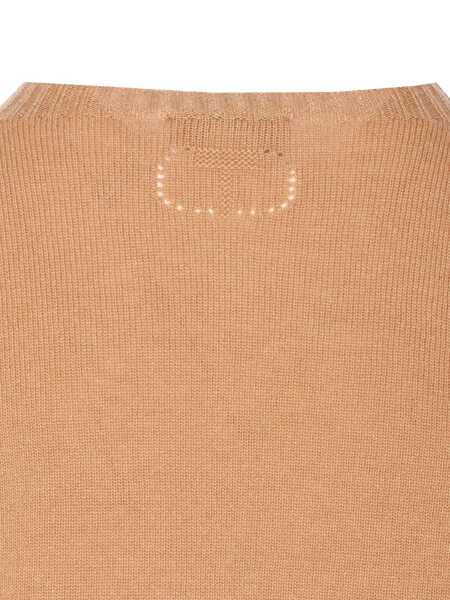 Pulovere TWINSET Beige Crew Neck Sweater With Dropped Shoulder And Ribbed Details In Wool Woman Beige Femei (BM 18864255) 3