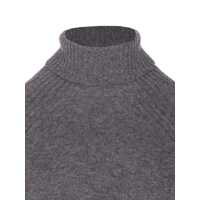 Pulovere TWINSET Dama - Pulovere TWINSET Grey Turtleneck Sweater With Ribbed Details In Wool Woman GREY Femei (BM 18864258) - B-mall.ro
