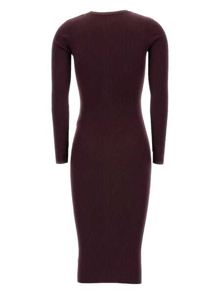 Rochii Elisabetta Franchi Black V-Neck Dress With Logo Plaque On The Front In Fabric Woman Black Femei (BM 18865377) 2