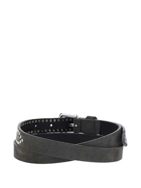 Curele TELA Grey Belt With Stud Embellishments And Square Buckle In Suede Woman GREY Femei (BM 18865572) 3