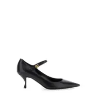 Pantofi cu toc Black Slingback Pumps With Medium Stiletto Heel And Lateral Logo Plaque In Patent Leather Woman Femei