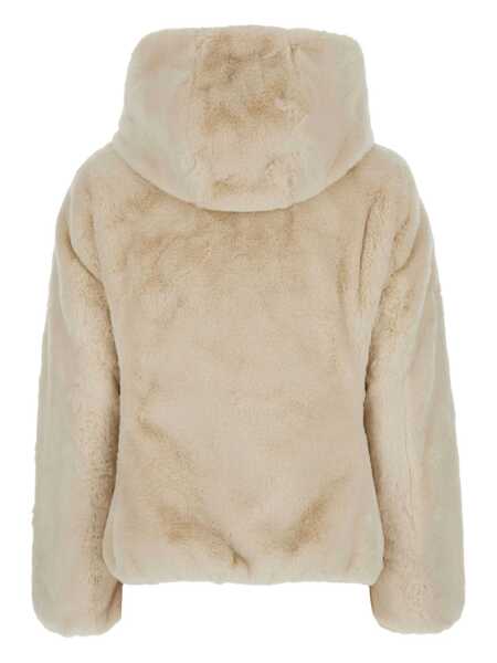 Geci de iarna Save the Duck Laila Beige Down Jacket With Hood I N Ecofur Woman Beige Femei (BM 18865686) 2