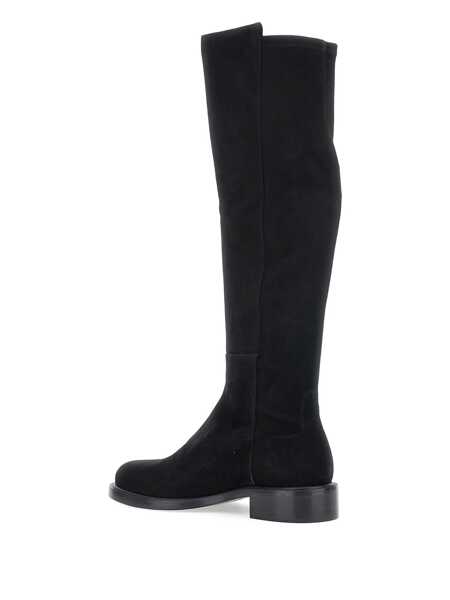 Bocanci Stuart Weitzman Black Knee-High Boots With Low Block Heel In Leather Woman Black Femei (BM 18867321) 4