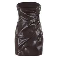 Rochii Bordeaux Dress With With All-Over Drapes In Tech Fabric Woman Femei