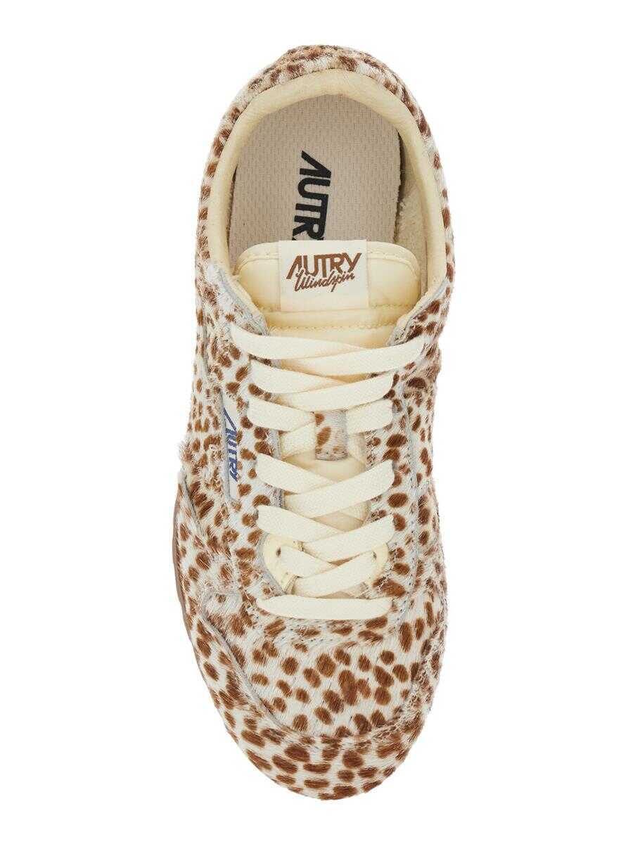 Sneakers AUTRY Windspin Low Multicolor Sneaker With Logo On The Side And Animalier Motif In Suede Woman MULTICOLOR Femei (BM 18867558) 4