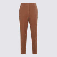 Pantaloni casual Incotex Brown Cotton Pants Femei