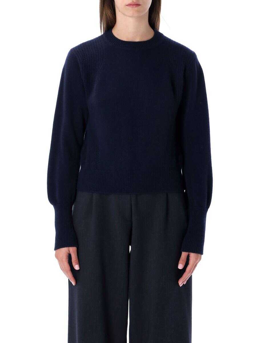 Pulovere Sessun Sessn Cropped Jumper In Stocking Stitch Knit NAVY Femei (BM 18870492) 1