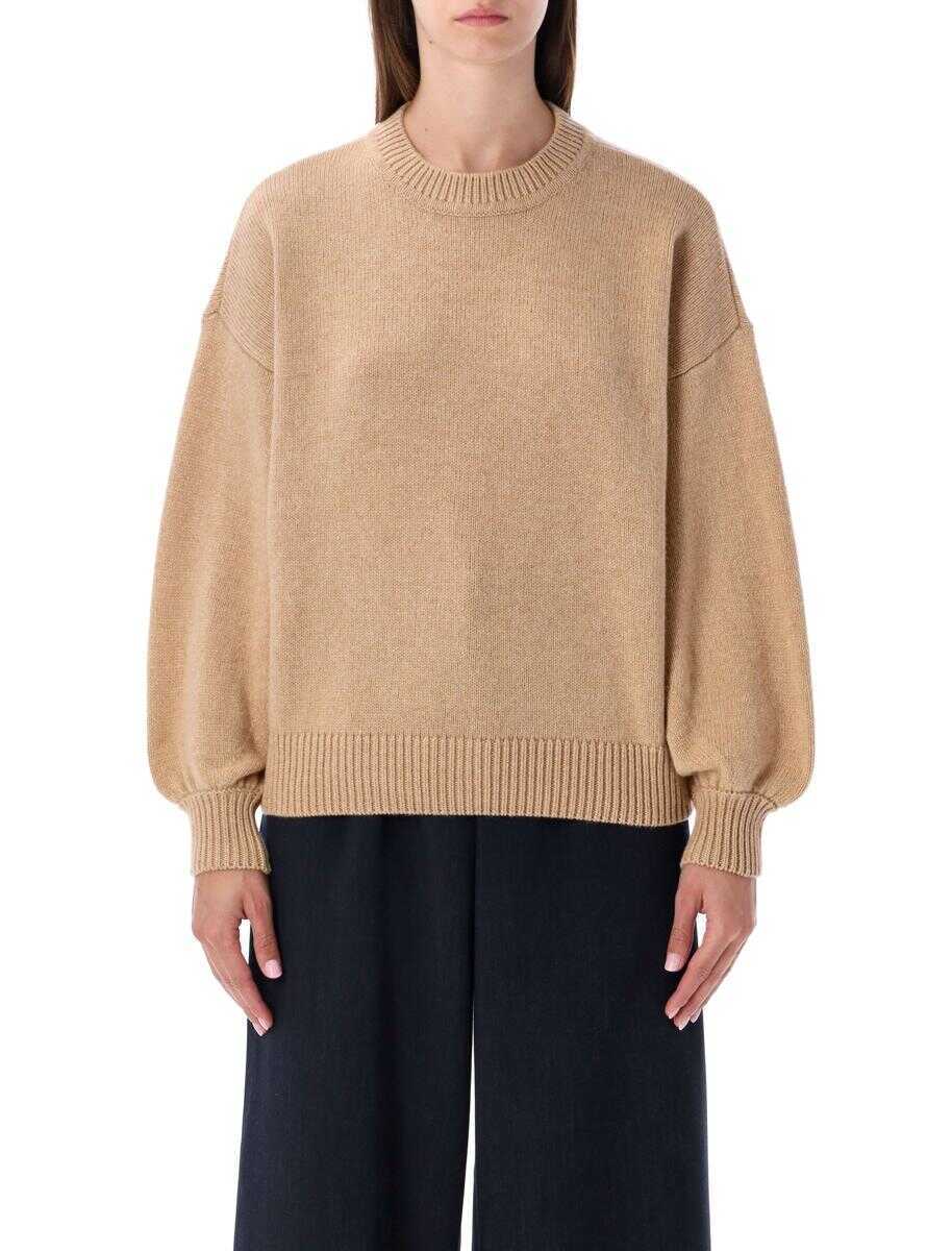 Pulovere Sessun Sessn Camel Wool Knit Sweater With Balloon Sleeves MILK TEA Femei (BM 18870513) 1