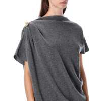 Topuri Fabiana Filippi Dama - Topuri Fabiana Filippi Fabiana Filippi Wool Blend Drape Top PIOMBO Femei (BM 18870672) - B-mall.ro