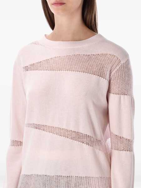 Pulovere Fabiana Filippi Fabiana Filippi Sheer Panel Knit Sweater Pink Femei (BM 18870678) 3