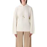 Bluze de trening Fabiana Filippi Ribbed Knit Hoodie Ivory Femei