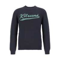 Pulovere Maison Kitsuné Kitsune Varsity Embroidered Mesh Jumper Barbati
