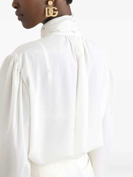 Esarfe Dolce & Gabbana Silk Shirt With Scarf IVORY Femei (BM 18874792) 5
