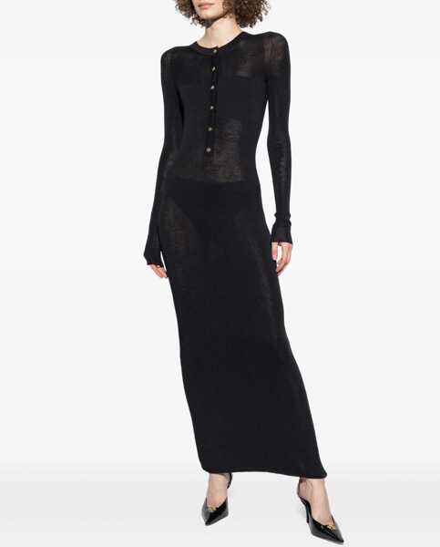 Rochii casual Versace Wool Dress With Buttons BLACK Femei (BM 18874807) 3