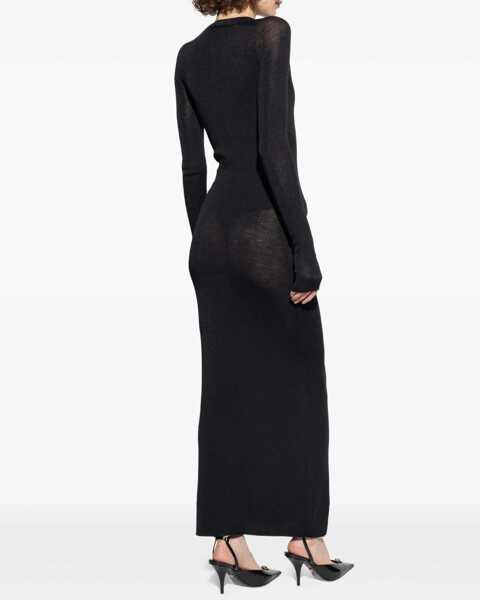 Rochii casual Versace Wool Dress With Buttons BLACK Femei (BM 18874807) 4