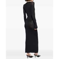 Rochii Versace Dama - Rochii casual Versace Wool Dress With Buttons BLACK Femei (BM 18874807) - B-mall.ro