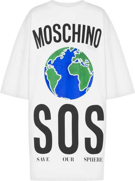 Rochii casual Moschino Cotton Interlock Dress WHITE Femei (BM 18874810) 3