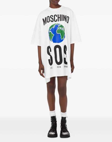 Rochii casual Moschino Cotton Interlock Dress WHITE Femei (BM 18874810) 1