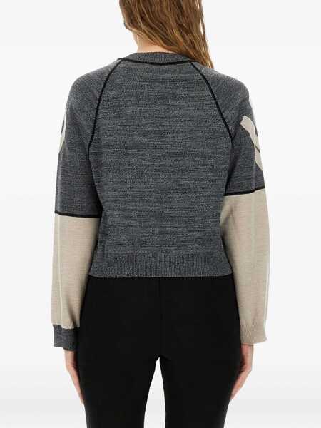 Tricouri MOSCHINO JEANS Jersey With Inlaid Logo GREY Femei (BM 18874813) 3