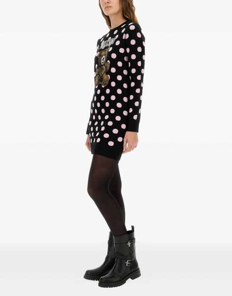 Rochii casual Moschino Polka Dot Dress With Logo BLACK Femei (BM 18874849) 2