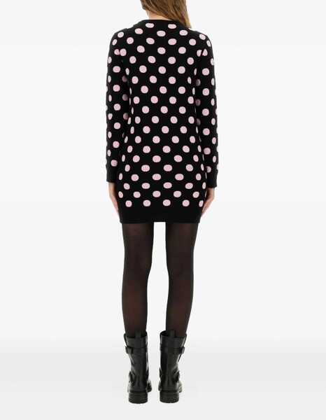 Rochii casual Moschino Polka Dot Dress With Logo BLACK Femei (BM 18874849) 3