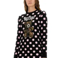 Rochii Dama - Rochii casual Moschino Polka Dot Dress With Logo BLACK Femei (BM 18874849) - B-mall.ro