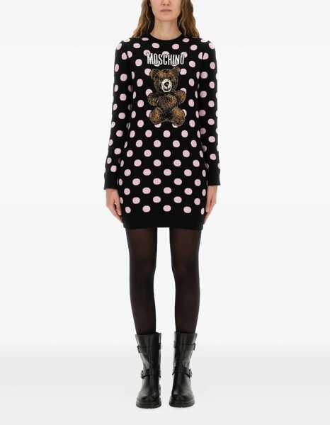 Rochii casual Moschino Polka Dot Dress With Logo BLACK Femei (BM 18874849) 1