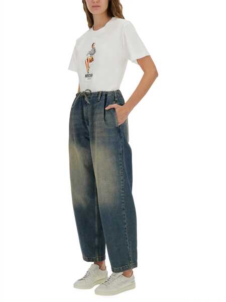 Pantaloni casual MOSCHINO JEANS Cotton Denim Pants BLUE Femei (BM 18874873) 2