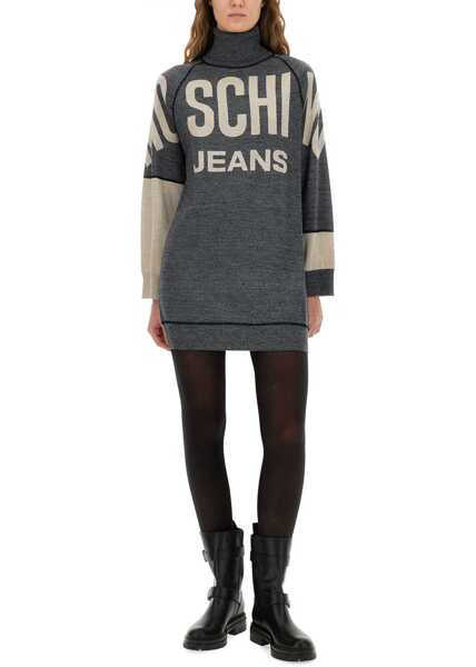 Rochii casual MOSCHINO JEANS Inlaid Dress GREY Femei (BM 18874891) 2