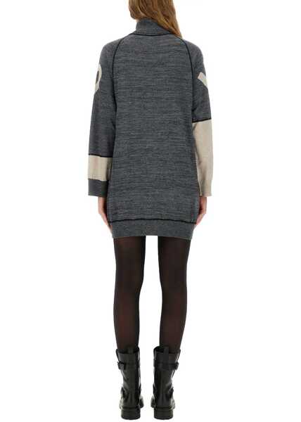 Rochii casual MOSCHINO JEANS Inlaid Dress GREY Femei (BM 18874891) 3