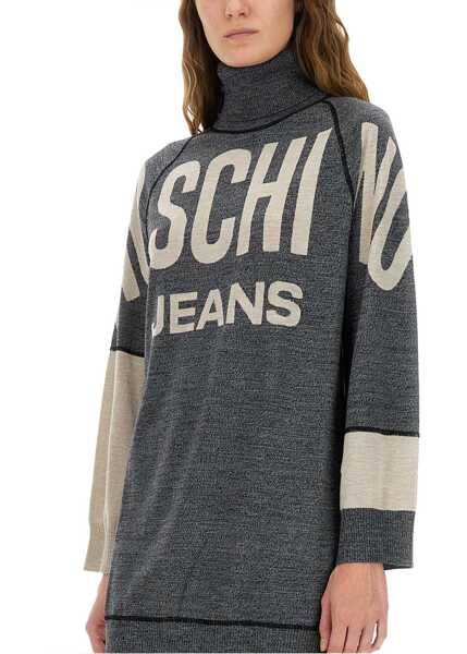 Rochii casual MOSCHINO JEANS Inlaid Dress GREY Femei (BM 18874891) 4