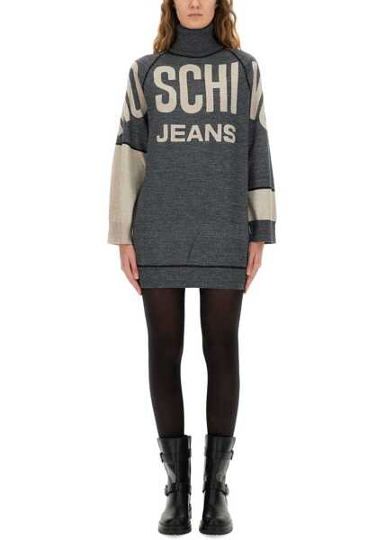Rochii casual MOSCHINO JEANS Inlaid Dress GREY Femei (BM 18874891) 1