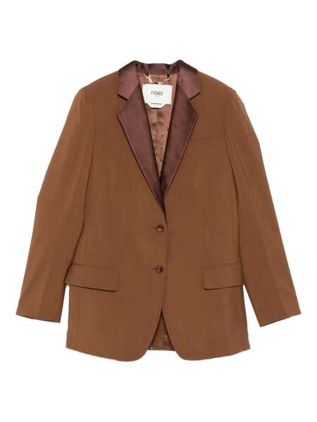 Geci Fendi Fendi Wool Single-Breasted Jacket BROWN Femei (BM 18876921) 1