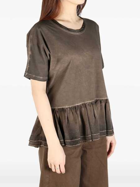 Topuri UMA WANG Uma Wang T-Shirts & Tank Tops BROWN Femei (BM 18877884) 4